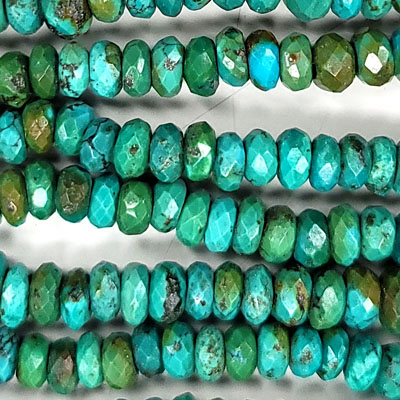 CHINESE TURQUOISE FACETED RONDELL 8-9MM